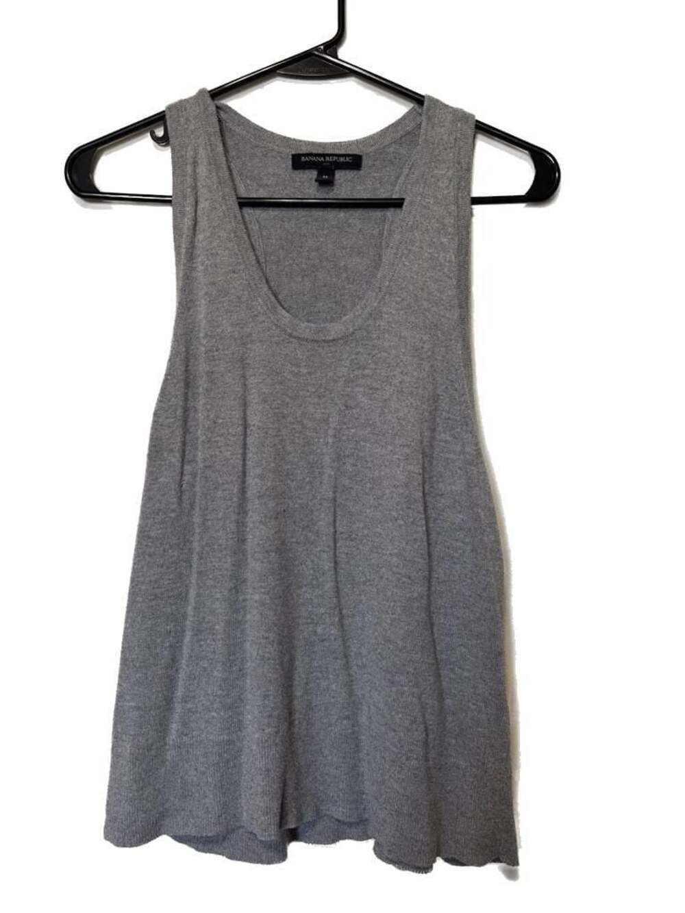 Banana Republic Knit Scoop Neck Tank Top Grey Medium